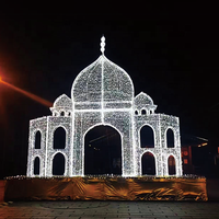 Exquisite LED-Beleuchtung Schloss aufblasbare Struktur Gebäude Ballon haus für Party Event Ornament 220V 90 LED Schneeflocke IP65