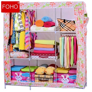 Garde-robe <span class=keywords><strong>en</strong></span> <span class=keywords><strong>toile</strong></span> de grande capacité 1 pièce, Design de chambre à coucher, bon marché - Product Image 4