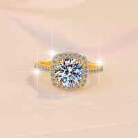 Bague solitaire à quatre griffes en argent sterling S925 avec certificat GRA, moissanite ronde brillante couleur D VVS1, bague de fiançailles pour femme