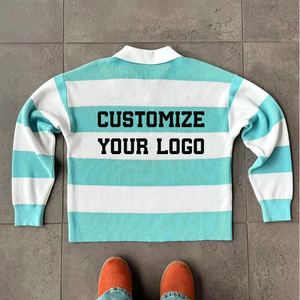 Pull en maille ample vintage avec patchs de lettres en coton 100% personnalisés avec logo OEM ODM - Product Image 3