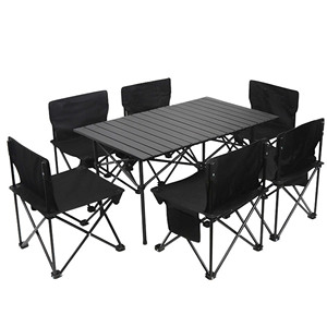 OEMODM Tables et chaises pliantes portables et faciles à transporter pour l'extérieur, ensemble de quatre pièces pour jardin et plage/ - Product Image 1