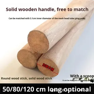HY T46-1 Manche de filet de pêche long en bois de pin massif durable avec accessoires pour la pêche à la <span class=keywords><strong>carpe</strong></span>, matériel de canne à pêche DIY par Nature <span class=keywords><strong>50</strong></span>/80/120cm - Product Image 6