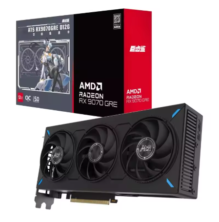 New ATS RX9070GRE O12G 12GB GDDR6 OC Desktop Fan Cooling GPU Video Card for 9070XT 9060XT 7800XT 7700XT 7650XT