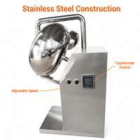 Machine à enrober en acier inoxydable pour sucre, chocolat, cacahuètes et bonbons, avec contrôle de la température de chauffage et de refroidissement