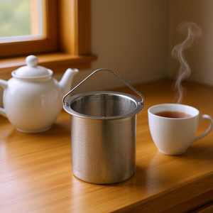 Colador de té Metaltex con mango, infusor de malla de acero inoxidable para té de hojas sueltas - Product Image 3