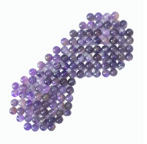Women Cosmetic Gift Natural Purple Amethyst Round Bead Eye Mask Mini Size Cooling Stone Eye Cover Reusable Eye Relax Tool - Product Image 1