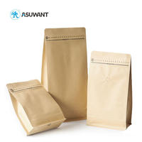 250g 500g 1000g 5kg pochettes alimentaires en mylar à gousset latéral emballage de thé personnalisé à fond plat sacs à café goutte à goutte sac d'emballage à joint en plastique
