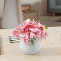 Ensemble de plantes d'orchidées artificielles-Décor de bureau avec pot en céramique blanche Cadeau Real Touch