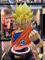 Buste en Résine GK Goku Fait Main avec Cheveux Noirs et Argentés pour les Fans de l'Anime