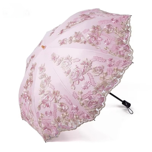 Jinjiang SD <b>Umbrella</b> Supplier Exquisite Luxurious Embroidered Manual Iron Tube American Style 8ribs Promotional UV Folding - Product Image 6