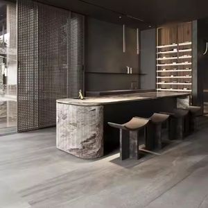 Ensembles de meubles de cuisine complets de luxe modernes, armoires de cuisine en bois massif pour projet de villa - Product Image 5