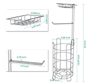 Multifunctional Modern Stainless Steel Metal Free Standing Kitchen Bathroom Toilet Tissue Roll Paper Holder <b>Stand</b> Storage Shelf - Product Image 4