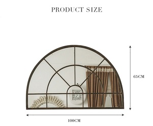 Modern Decorative <strong>Black</strong> Metal Crittal Style Arch <strong>Window</strong> Wall <strong>Mirror</strong> China <strong>Mirror</strong> Factory - Product Image 6