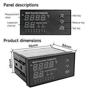 منظم حرارة أوتوماتيكي 4-20 مللي أمبير مع شاشة LED، جهاز مراقبة درجة الحرارة بـ 8 قنوات، مؤشر درجة الحرارة - Product Image 4