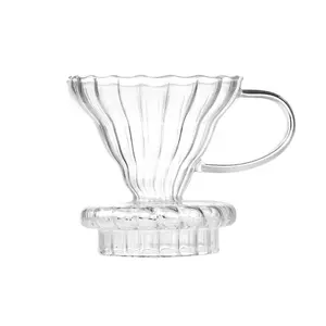 NIBU Barista Tool Glass V Shape Pour Over Coffee Maker cono Dripper Cup Stand filtri per caffè