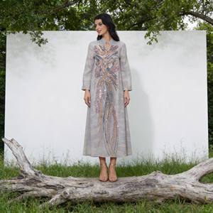 Robe Abaya élégante en polyester floqué sur mesure en gros pour femmes musulmanes, luxe pour les fêtes - Product Image 4