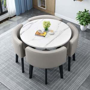 Dining <strong>Table</strong> Luxurious Set Dining Room <strong>Decoration</strong> Big White Ceramic <strong>Table</strong> Sliding Dining <strong>Table</strong> and Chair Set - Product Image 1