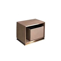 Italienisches Luxusbett aus Mattiertem Rindsleder, Doppelbett mit Naturstein-Verzierung, Breitbild-Villa-Hochzeitsbett nach Maß