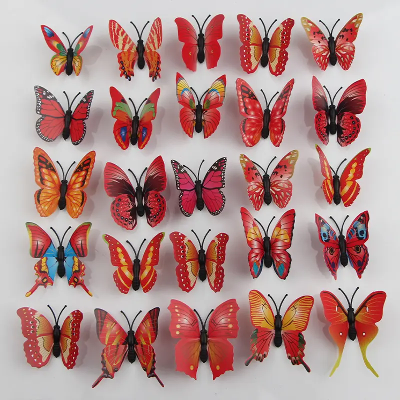 6CM PVC papillon Simulation créative maison rideau fond décoration plastique artisanat