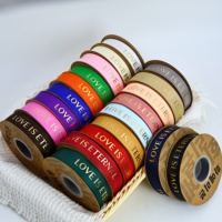 Enping Ruban de satin côtelé 25mm Style solide de luxe pour boîte à fleurs et gâteaux Emballage décoratif Emballage de bouquet de mariage et de cadeau