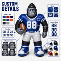 Mascotte gonflable de gorille joueur de rugby pour la publicité extérieure, idéale pour la décoration lors d'événements sportifs