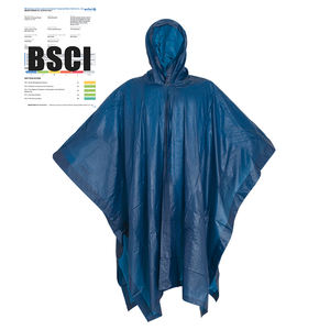 شهادة BSCI ، معطف واق من المطر من البوليستر ، معطف ثقيل أزرق مقاوم للماء للبالغين ، معطف واق من المطر طويل للرجال - Product Image 1