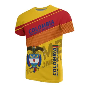Tùy Chỉnh Logo Của Bạn Tự hào Colombia Áo Thun Thoải Mái Trống T Áo Sơ Mi Bán Buôn Quần Áo Người Đàn Ông Giản Dị Của T Áo Sơ Mi Colombia Áo Của Cánh Tay