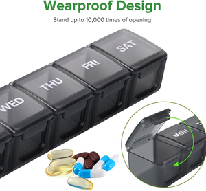 Organizer pil 7 hari kotak obat harian kotak pil mingguan Dispenser obat hari pengatur untuk pasokan promosi harian - Product Image 2