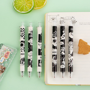 Creative Push Button Gel Pen Set 0.5mm Plastic Shell Digital Printing Office <b>School</b> Use - Product Image 3