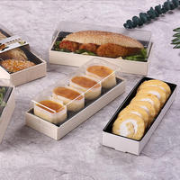 Boîte à emporter en bois biodégradable pour pâtisserie gâteau sushi boulangerie restauration pour déjeuner et friandises sucrées