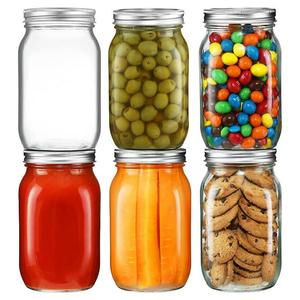 Custom Clear 8 <strong>oz</strong> 16 <strong>oz</strong> <strong>32</strong> <strong>oz</strong> Empty Wide Mouth Glass <strong>Mason</strong> <strong>Jar</strong> with Lids for Kitchen Food Storage Canning Classic Design - Product Image 3