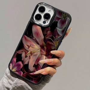 Nouvelle <span class=keywords><strong>Coque</strong></span> de Téléphone Rose Violet Romantique Fleur de Lys pour <span class=keywords><strong>iPhone</strong></span> 17 16 <span class=keywords><strong>Pro</strong></span> <span class=keywords><strong>Max</strong></span>, Électroplaquée Argentée avec Grande Protection d'<span class=keywords><strong>Objectif</strong></span> - Product Image 3