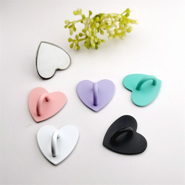 Phone Case Accessories Metal Gold Plated Adhesive Ring Hook Phone Chain Hanger Heart Hook Phone Charm Heart Hook Cellphone