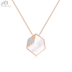 คอลเลกชั่นใหม่งานแฮนด์เมดสร้อยคอจี้เพชรธรรมชาติสีขาวมุกแท้18K - Product Image 2