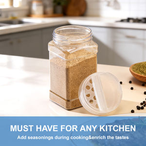 Bocaux à épices <span class=keywords><strong>en</strong></span> plastique avec couvercle noir, flacons à épices <span class=keywords><strong>en</strong></span> plastique, contenants vides pour assaisonnements, pour le stockage d'épices, d'herbes et de poudres - Product Image 4