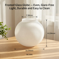 Abat-jour de suspension à globe unique en verre opale blanc soufflé à la main, style français-chinois, vente en gros d'usine, pièce de rechange pour modèle existant