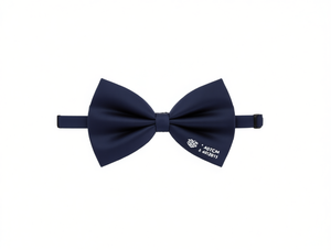 Navy Blue Pre-Tied Bow <b>Tie</b> Solid <b>Polyester</b> Formal Wear Accessory - Product Image 1