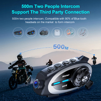 Casque de moto Q29 avec caméra 1080P 30FPS, talkie-walkie 500M, casque d'appel sans fil à réduction de bruit