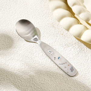 Cuillère à dîner pour enfants en acier inoxydable 304, couleur <span class=keywords><strong>argent</strong></span>ée, motif dessin animé mignon, pour la rentrée scolaire et l'usage domestique - Product Image 4
