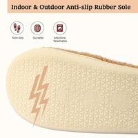Chaussons d'intérieur personnalisés OEM ODM avec logo, en peluche, à bout ouvert, antidérapants, chauds, pour hommes et femmes, cadeau de Noël