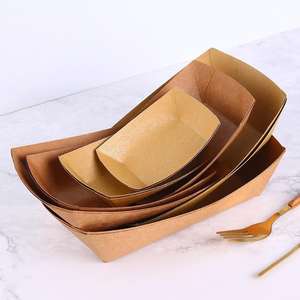 Boîte en carton kraft jetable personnalisable avec logo pour plats à emporter, pique-nique, camping, frites, snacks, desserts, plateau d'emballage - Product Image 5