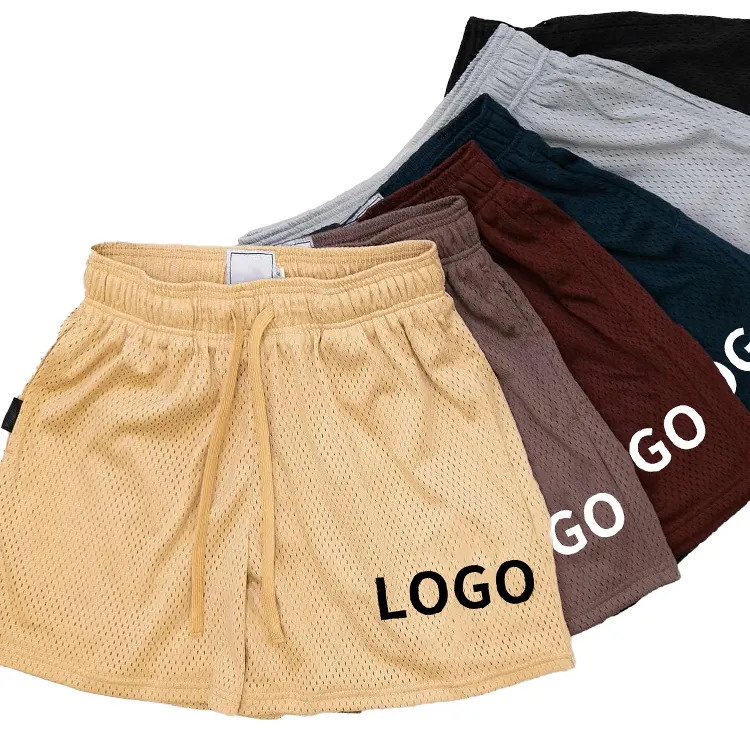 Dupla Camada Sublimação Planície 100% Poliéster Street Wear Define 5 Polegadas Inseam Ginásio Malha Homens de Shorts de Basquete Em Branco Personalizado