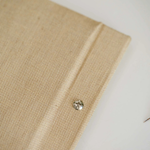 Nuova copertura del Menu di imitazione del lino del ristorante Café del prodotto di ristorazione con logo stampato personalizzato rivetto legante in tessuto a foglia larga - Product Image 4