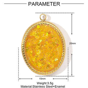 ミラーポーランドステンレス鋼ひまわりペンダントネックレスエナメルタロットカード女性DIY三日月星ジュエリークリスチャン子供 - Product Image 5