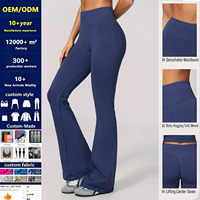 Legging Yoga Mewah Tanpa Jahitan Logo Kustom, Cepat Kering, Lembut, Elastis, Model V-shape Bell Bottom, Pinggang Tinggi, Flare Scrunch