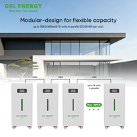Batterie de stockage d'énergie GSL ENERGY NEW 51.2V 20.48kWh LiFePO4 IP65 Power Tower, sur pied, pour extérieur, avec roues