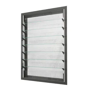 Aluminum frame glass moveable louvers jalousie window with single glass