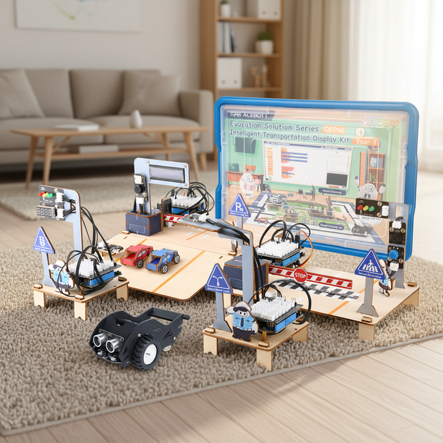 ACEBOTT Manufacturer Smart Traffic Education Kits DIY ACE Code Programmable Wooden ESP32 IOT Stem Learning Toy Kit for Arduino