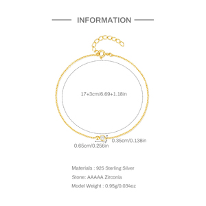 Pulseras CANNER Gold Simple S925 de Plata de Ley con Zirconia Redonda Solitaria - Product Image 6