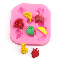 XGY-205 Silikon-Schokoladen form mit allen Arten von tropischen Früchten Form. Silikon zucker Spitzen form, 3D Fondant Mermaid Tail